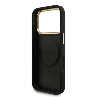 Apple iPhone 17 Pro Kılıf Guess Orjinal Lisanslı M-safe Şarj Özellikli 4G Metal Büyük Logolu Kartlıklı Kapak - 9