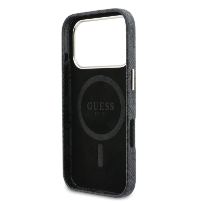 Apple iPhone 17 Pro Kılıf Guess Orjinal Lisanslı M-safe Şarj Özellikli Script Yazı Logolu 4G Desenli Kapak - 7