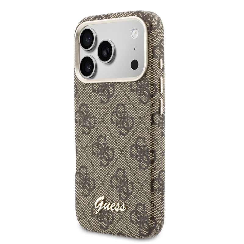 Apple iPhone 17 Pro Kılıf Guess Orjinal Lisanslı M-safe Şarj Özellikli Script Yazı Logolu 4G Desenli Kapak - 10