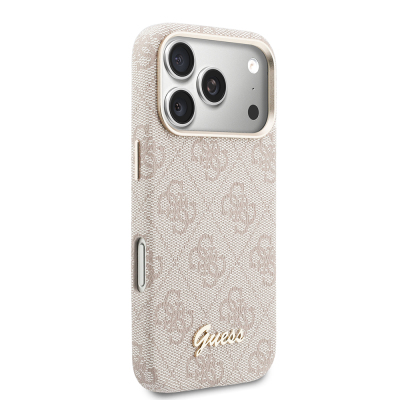 Apple iPhone 17 Pro Kılıf Guess Orjinal Lisanslı M-safe Şarj Özellikli Script Yazı Logolu 4G Desenli Kapak - 20