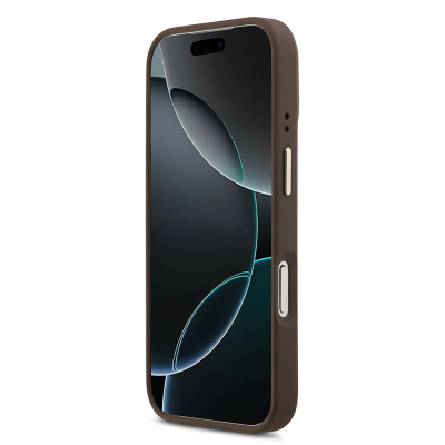 Apple iPhone 17 Pro Kılıf Guess Orjinal Lisanslı M-safe Şarj Özellikli Sıcak Baskılı Yazı Logolu PU Deri Peony Kapak - 15