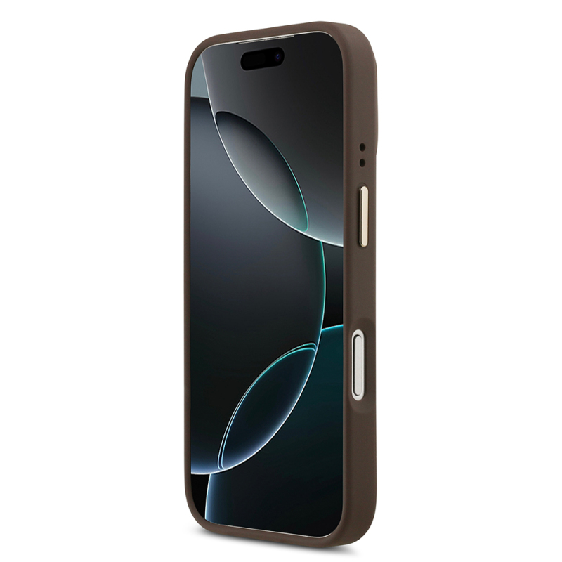 Apple iPhone 17 Pro Kılıf Guess Orjinal Lisanslı M-safe Şarj Özellikli Sıcak Baskılı Yazı Logolu PU Deri Peony Kapak - 15