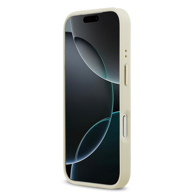 Apple iPhone 17 Pro Kılıf Guess Orjinal Lisanslı M-safe Şarj Özellikli Sıcak Baskılı Yazı Logolu PU Deri Peony Kapak - 27