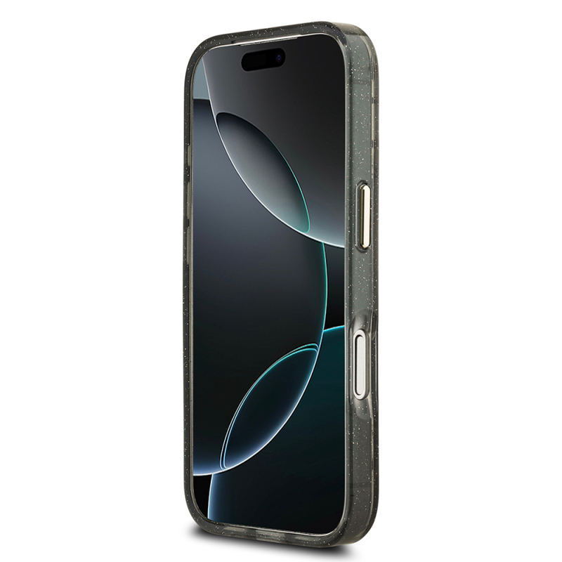 Apple iPhone 17 Pro Kılıf Guess Orjinal Lisanslı M-safe Şarj Özellikli Simli Çiçek Desenli Metal Kamera Çerçeveli Üçgen Logolu Kapak - 15