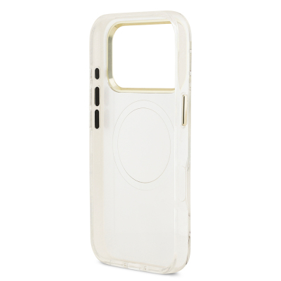 Apple iPhone 17 Pro Kılıf Guess Orjinal Lisanslı M-safe Şarj Özellikli Simli Çiçek Desenli Metal Kamera Çerçeveli Üçgen Logolu Kapak - 29