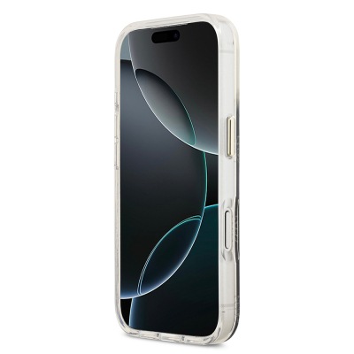 Apple iPhone 17 Pro Kılıf Guess Orjinal Lisanslı M-safe Şarj Özellikli Simli Peony Desenli Silikon Kapak - 7