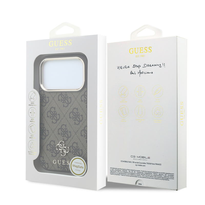 Apple iPhone 17 Pro Kılıf Guess Orjinal Lisanslı M-safe Şarj Özellikli Small 4G Classic Logolu Kapak - 15