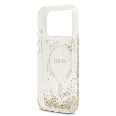 Apple iPhone 17 Pro Kılıf Guess Orjinal Lisanslı M-safe Şarj Özellikli Transparan Resin Bottom Kapak - 16