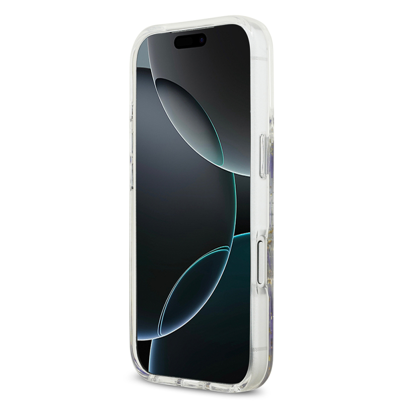 Apple iPhone 17 Pro Kılıf Guess Orjinal Lisanslı M-safe Şarj Özellikli Transparan Resin Flowers Kapak - 13