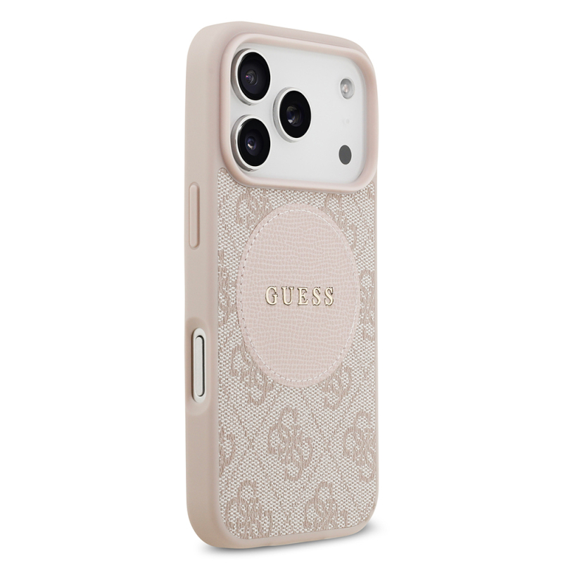 Apple iPhone 17 Pro Kılıf Guess Orjinal Lisanslı M-safe Şarj Özellikli Yazı Logolu Circle Classic Kapak - 5