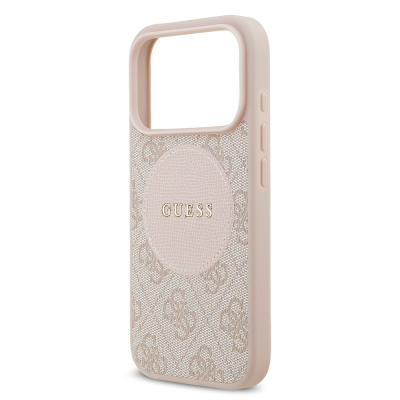 Apple iPhone 17 Pro Kılıf Guess Orjinal Lisanslı M-safe Şarj Özellikli Yazı Logolu Circle Classic Kapak - 10