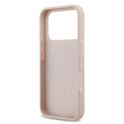 Apple iPhone 17 Pro Kılıf Guess Orjinal Lisanslı M-safe Şarj Özellikli Yazı Logolu Circle Classic Kapak - 9