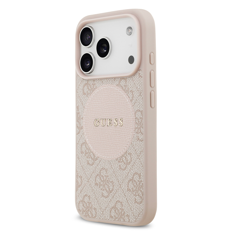 Apple iPhone 17 Pro Kılıf Guess Orjinal Lisanslı M-safe Şarj Özellikli Yazı Logolu Circle Classic Kapak - 7