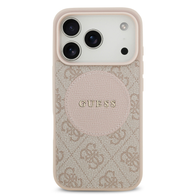 Apple iPhone 17 Pro Kılıf Guess Orjinal Lisanslı M-safe Şarj Özellikli Yazı Logolu Circle Classic Kapak - 6