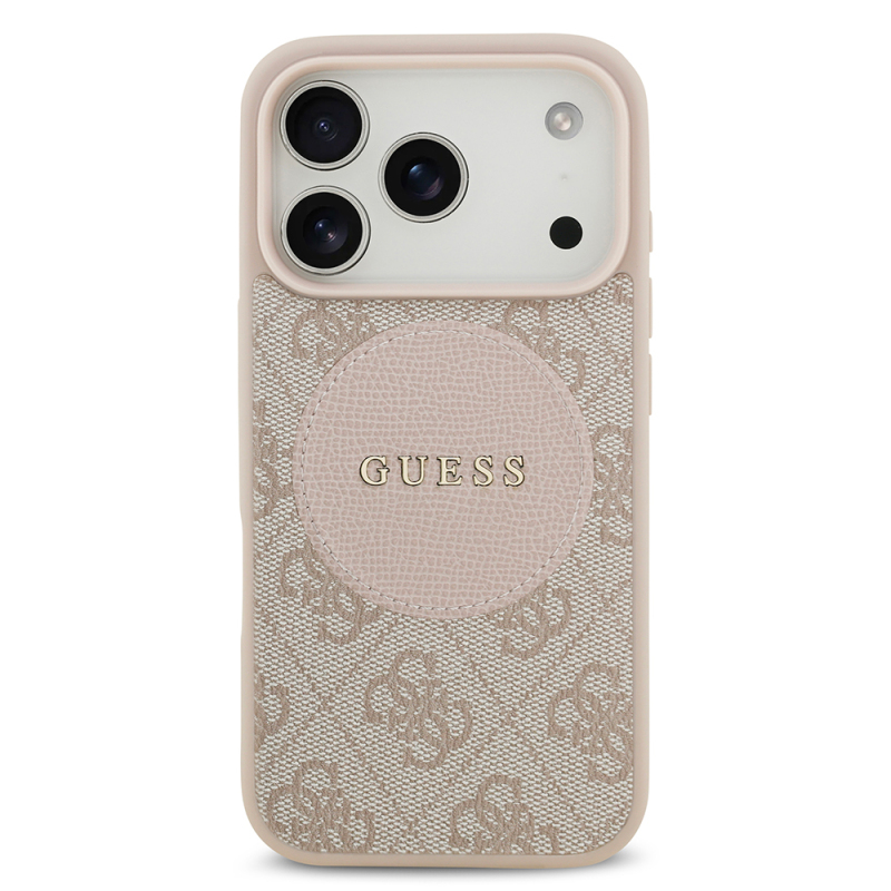 Apple iPhone 17 Pro Kılıf Guess Orjinal Lisanslı M-safe Şarj Özellikli Yazı Logolu Circle Classic Kapak - 6