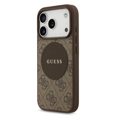 Apple iPhone 17 Pro Kılıf Guess Orjinal Lisanslı M-safe Şarj Özellikli Yazı Logolu Circle Classic Kapak - 11