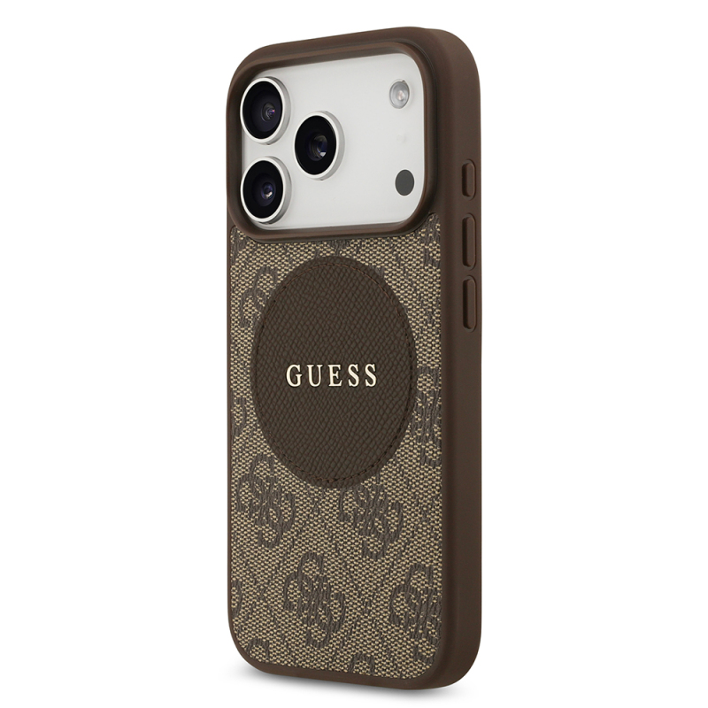 Apple iPhone 17 Pro Kılıf Guess Orjinal Lisanslı M-safe Şarj Özellikli Yazı Logolu Circle Classic Kapak - 11