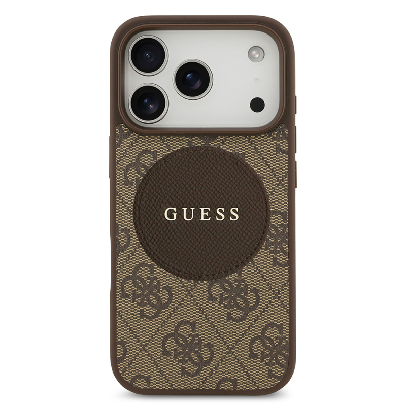 Apple iPhone 17 Pro Kılıf Guess Orjinal Lisanslı M-safe Şarj Özellikli Yazı Logolu Circle Classic Kapak - 12
