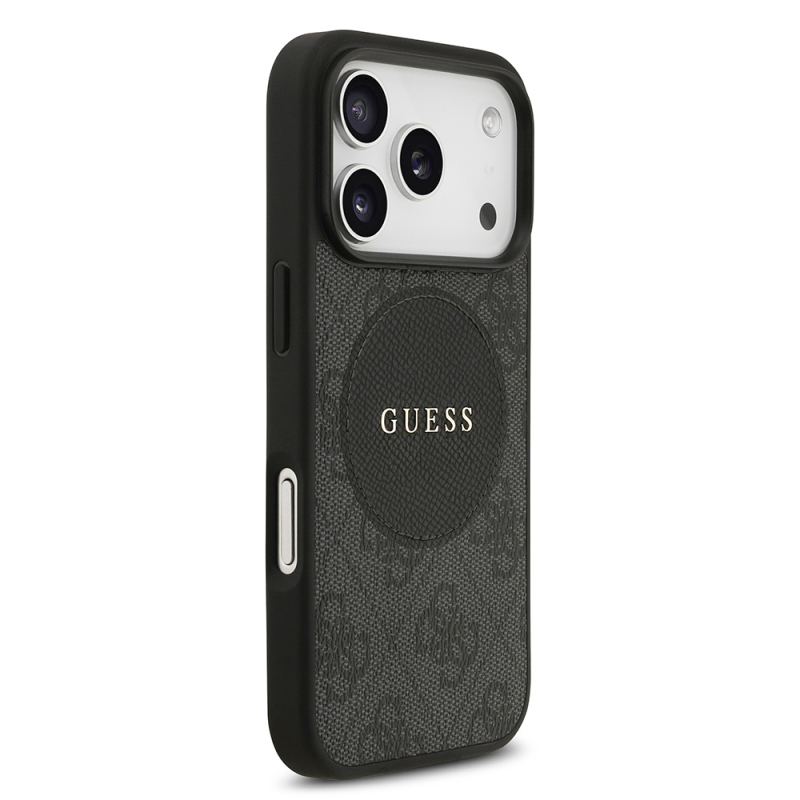 Apple iPhone 17 Pro Kılıf Guess Orjinal Lisanslı M-safe Şarj Özellikli Yazı Logolu Circle Classic Kapak - 19