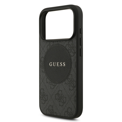 Apple iPhone 17 Pro Kılıf Guess Orjinal Lisanslı M-safe Şarj Özellikli Yazı Logolu Circle Classic Kapak - 21