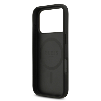 Apple iPhone 17 Pro Kılıf Guess Orjinal Lisanslı M-safe Şarj Özellikli Yazı Logolu Circle Classic Kapak - 22