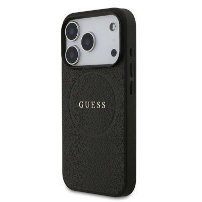 Apple iPhone 17 Pro Kılıf Guess Orjinal Lisanslı M-safe Şarj Özellikli Yazı Logolu PU Deri Kapak - 3