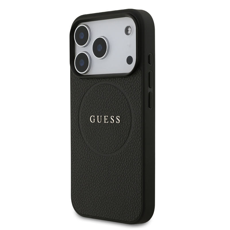 Apple iPhone 17 Pro Kılıf Guess Orjinal Lisanslı M-safe Şarj Özellikli Yazı Logolu PU Deri Kapak - 3