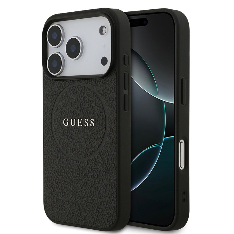 Apple iPhone 17 Pro Kılıf Guess Orjinal Lisanslı M-safe Şarj Özellikli Yazı Logolu PU Deri Kapak - 2