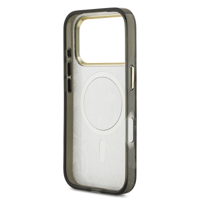 Apple iPhone 17 Pro Kılıf Guess Orjinal Lisanslı M-safe Şarj Özellikli Yazı Logolu Python Desenli Kapak - 9