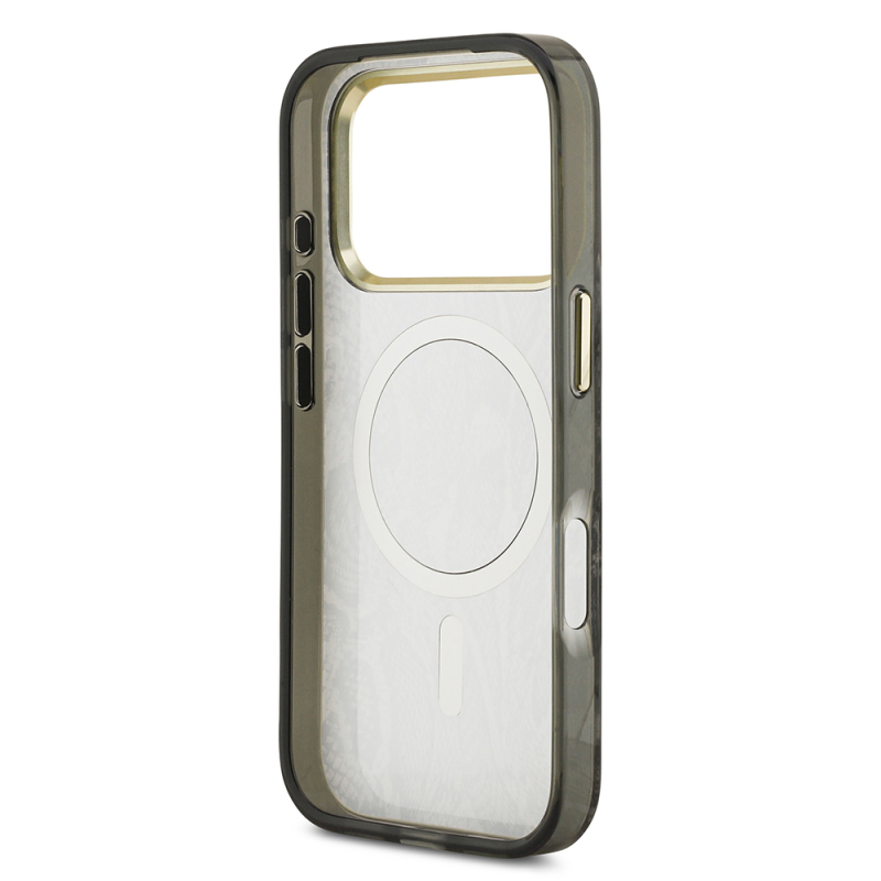 Apple iPhone 17 Pro Kılıf Guess Orjinal Lisanslı M-safe Şarj Özellikli Yazı Logolu Python Desenli Kapak - 9