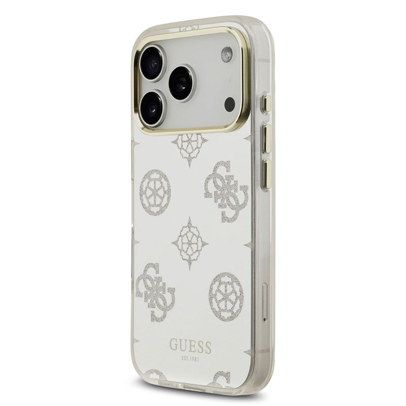 Apple iPhone 17 Pro Kılıf Guess Orjinal Lisanslı Metal Kamera Çerçeveli Simli Aynalı Kapak - 11