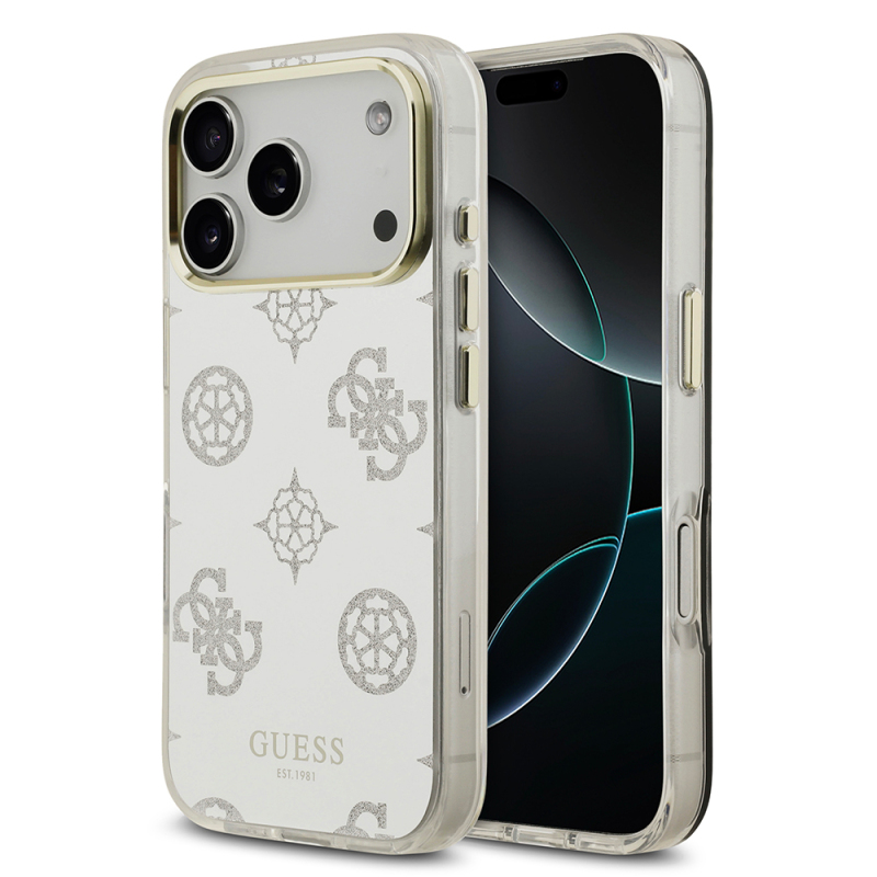 Apple iPhone 17 Pro Kılıf Guess Orjinal Lisanslı Metal Kamera Çerçeveli Simli Aynalı Kapak - 3