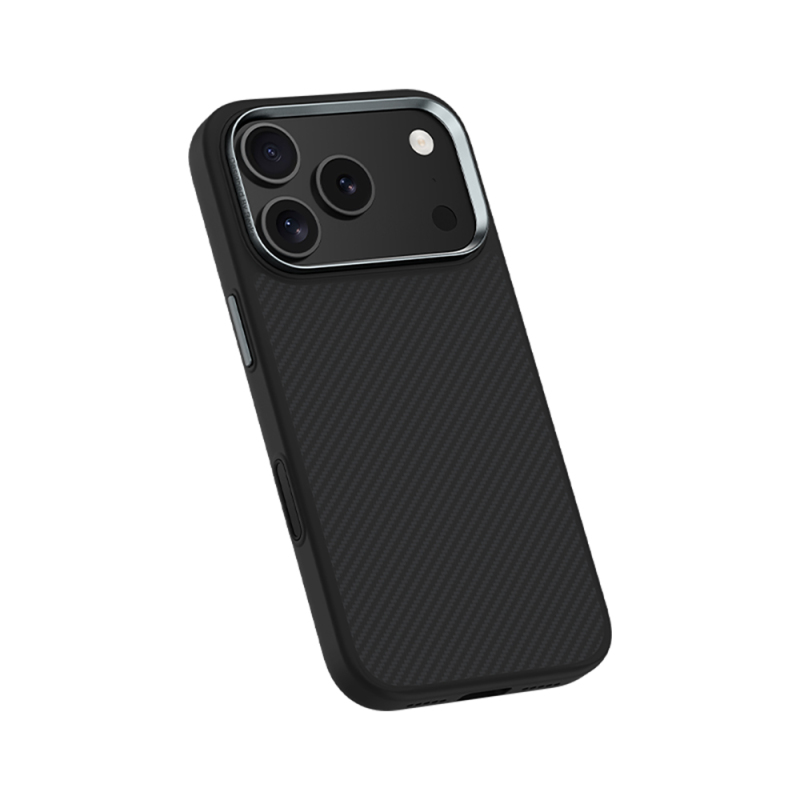 Apple iPhone 17 Pro Kılıf Karbon Fiber M-safe Şarj Özellikli Benks Hybrid ArmorPro 600D Kevlar Kapak - 4