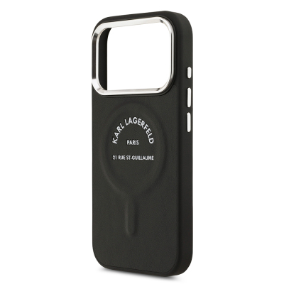 Apple iPhone 17 Pro Kılıf Karl Lagerfeld Orjinal Lisanslı M-safe Şarj Özellikli Metal Kamera ve Buton Tasarımlı Paris RSG PU Deri Kapak - 14