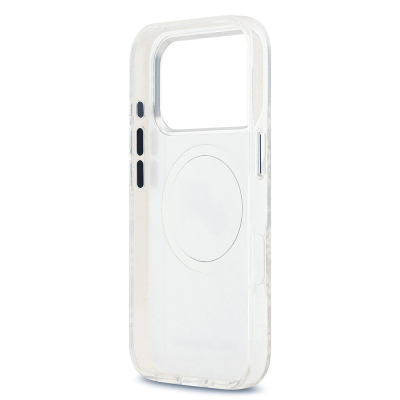 Apple iPhone 17 Pro Kılıf Karl Lagerfeld Orjinal Lisanslı Parlayan Simli Karl & Choupette Heads Kapak - 10