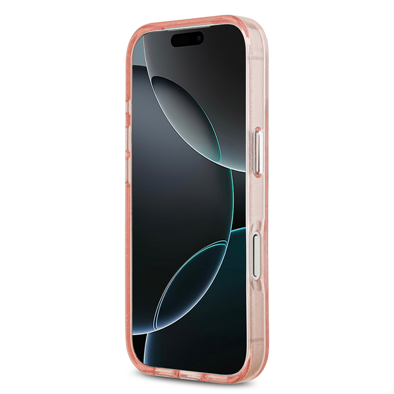 Apple iPhone 17 Pro Kılıf Karl Lagerfeld Orjinal Lisanslı Parlayan Simli Karl & Choupette Heads Kapak - 20