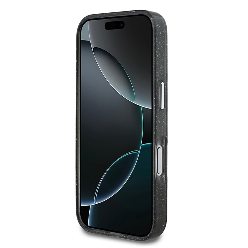 Apple iPhone 17 Pro Kılıf Karl Lagerfeld Orjinal Lisanslı Parlayan Simli Karl & Choupette Sketch Logo Kapak - 6