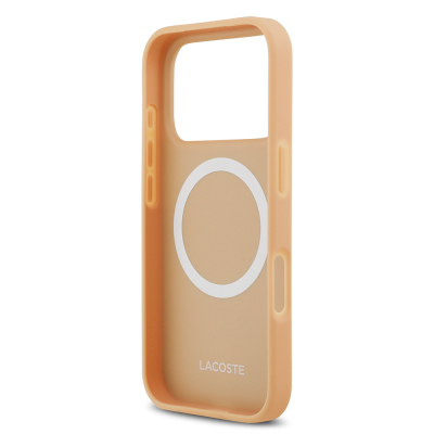 Apple iPhone 17 Pro Kılıf Lacoste Orjinal Lisanslı M-safe Şarj Özellikli PU Deri Tasarımlı Karışık Monogram Desenli Kapak - 9