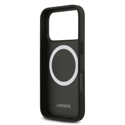 Apple iPhone 17 Pro Kılıf Lacoste Orjinal Lisanslı M-safe Şarj Özellikli PU Deri Tasarımlı Kartlıklı Karışık Monogram Desenli Kapak - 9