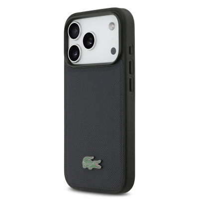 Apple iPhone 17 Pro Kılıf Lacoste Orjinal Lisanslı M-safe Şarj Özellikli PU Pike Desenli Metal Logolu Kapak - 2