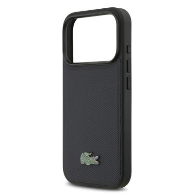 Apple iPhone 17 Pro Kılıf Lacoste Orjinal Lisanslı M-safe Şarj Özellikli PU Pike Desenli Metal Logolu Kapak - 6