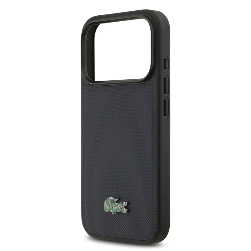 Apple iPhone 17 Pro Kılıf Lacoste Orjinal Lisanslı M-safe Şarj Özellikli PU Pike Desenli Metal Logolu Kapak - 6