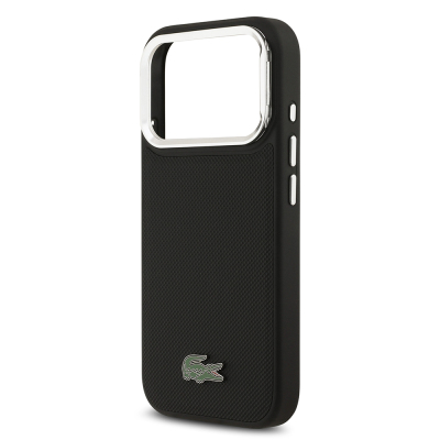 Apple iPhone 17 Pro Kılıf Lacoste Orjinal Lisanslı M-safe Şarj Özellikli PU Pike Desenli Standlı Metal Logolu Kapak - 7