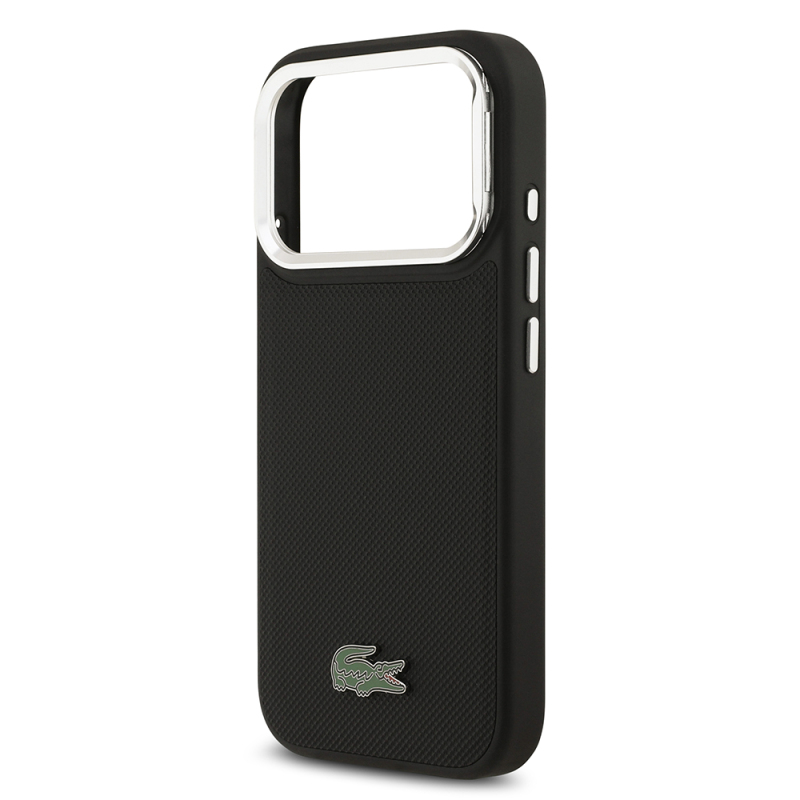Apple iPhone 17 Pro Kılıf Lacoste Orjinal Lisanslı M-safe Şarj Özellikli PU Pike Desenli Standlı Metal Logolu Kapak - 7