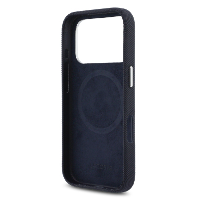 Apple iPhone 17 Pro Kılıf Lacoste Orjinal Lisanslı M-Safe Şarj Özellikli PVC Pike Desenli Arka Yüzey İkonik Timsah Dokuma Logolu Kapak - 21