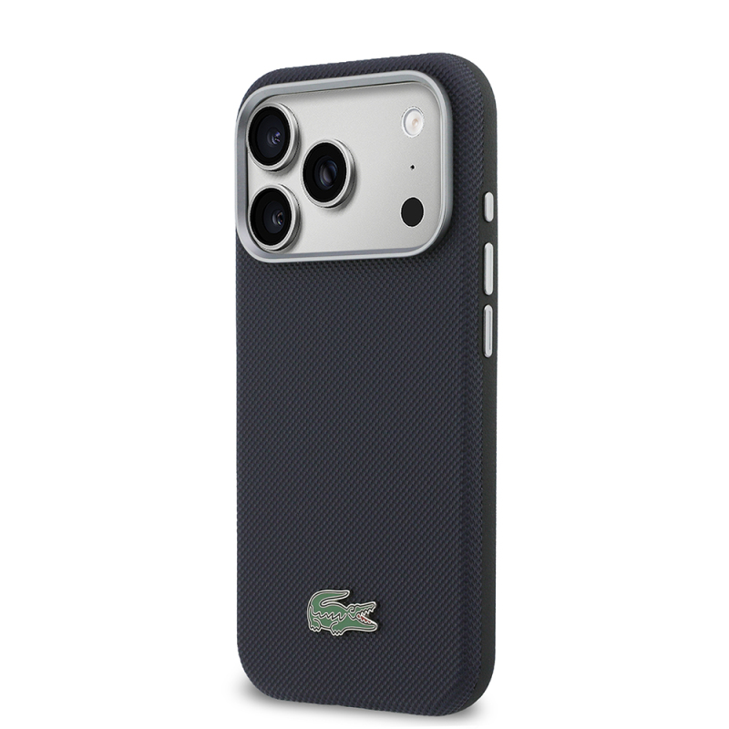 Apple iPhone 17 Pro Kılıf Lacoste Orjinal Lisanslı M-Safe Şarj Özellikli PVC Yarı Pike Desenli Arka Yüzey İkonik Timsah Dokuma Logolu Kapak - 8