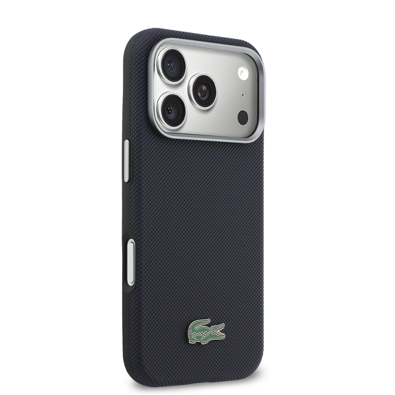 Apple iPhone 17 Pro Kılıf Lacoste Orjinal Lisanslı M-Safe Şarj Özellikli PVC Yarı Pike Desenli Arka Yüzey İkonik Timsah Dokuma Logolu Kapak - 10