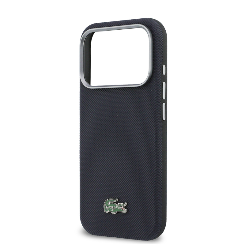 Apple iPhone 17 Pro Kılıf Lacoste Orjinal Lisanslı M-Safe Şarj Özellikli PVC Yarı Pike Desenli Arka Yüzey İkonik Timsah Dokuma Logolu Kapak - 12
