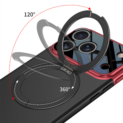 Apple iPhone 17 Pro Kılıf M-safe Şarj Özellikli 360 Derece Standlı Çift Parçalı Zore Torino Kapak - 7