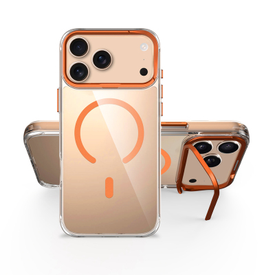 Apple iPhone 17 Pro Kılıf M-safe Şarj Özellikli Airbagli Kamera Standlı Zore Azor Kapak - 8